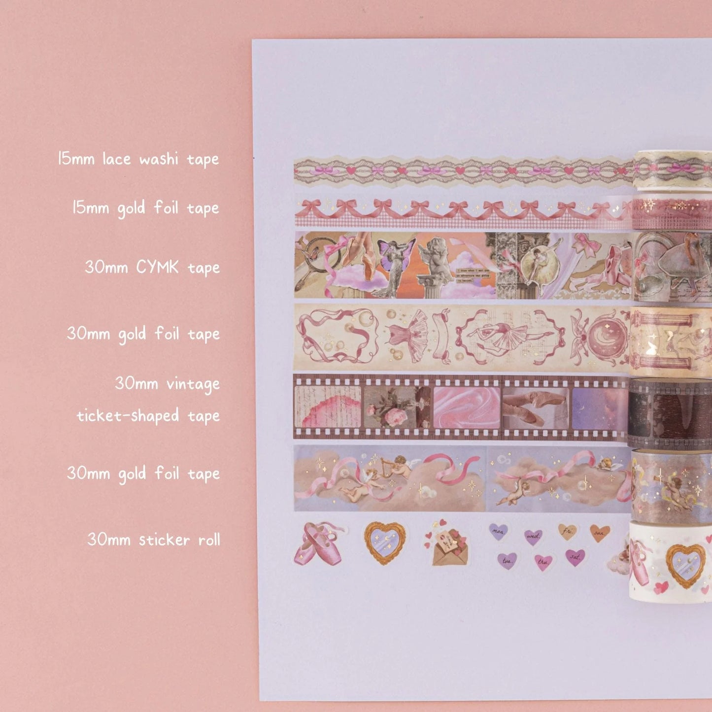 Tsuki ‘Sweet Ballet’ Washi Tape Set ☾