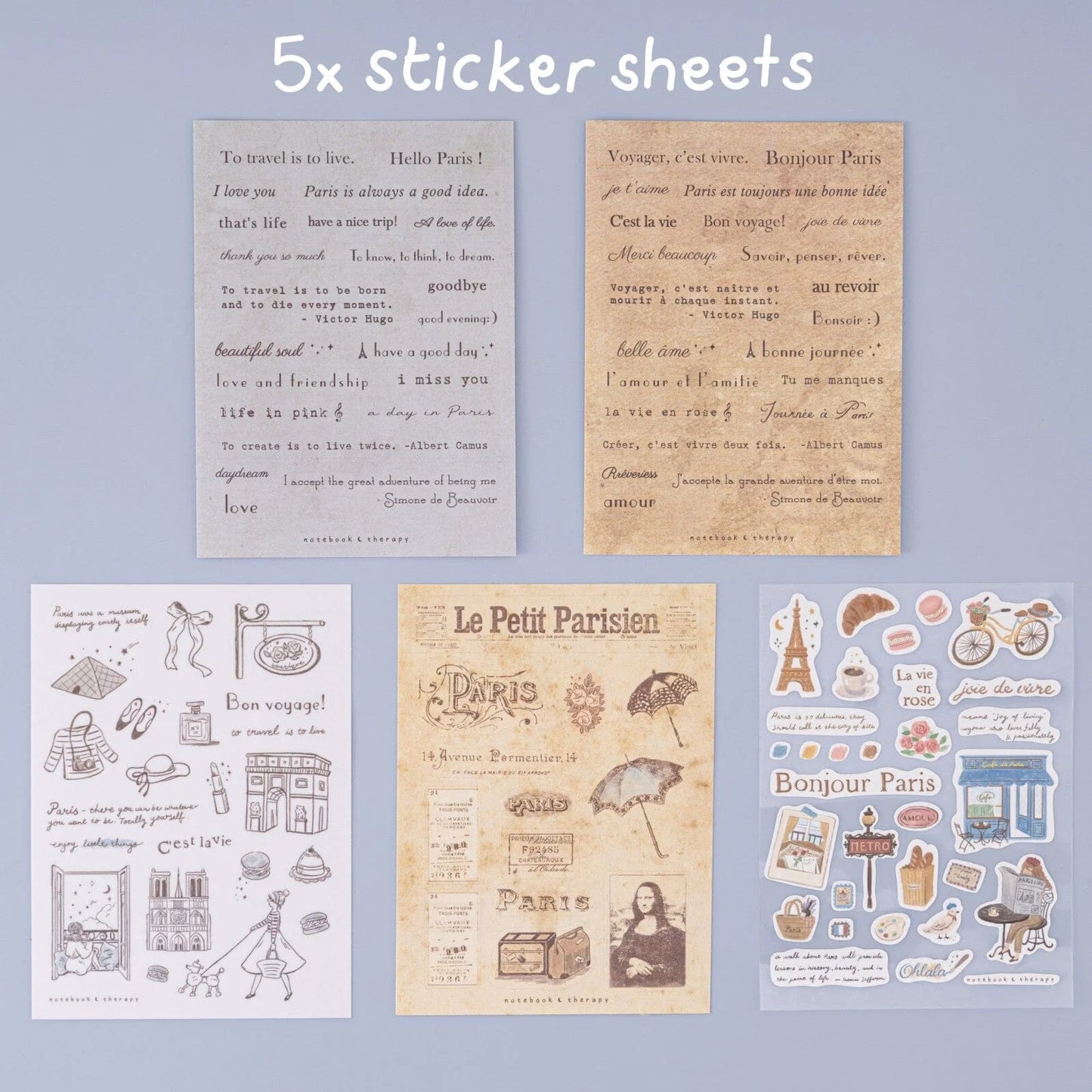 Tsuki ‘Journée à Paris’ Scrapbook Sticker Set ☾