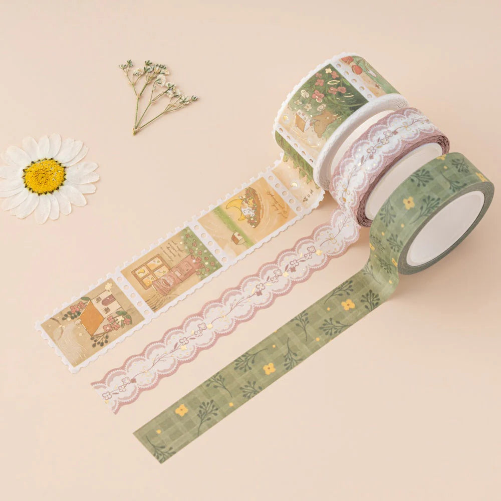 Tsuki ‘Cottage Friends’ Washi Tape Set ☾