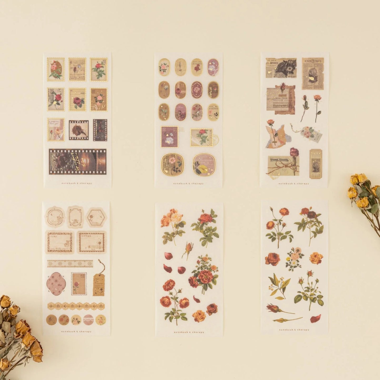 Tsuki ‘Vintage Rose’ Sticker Set ☾