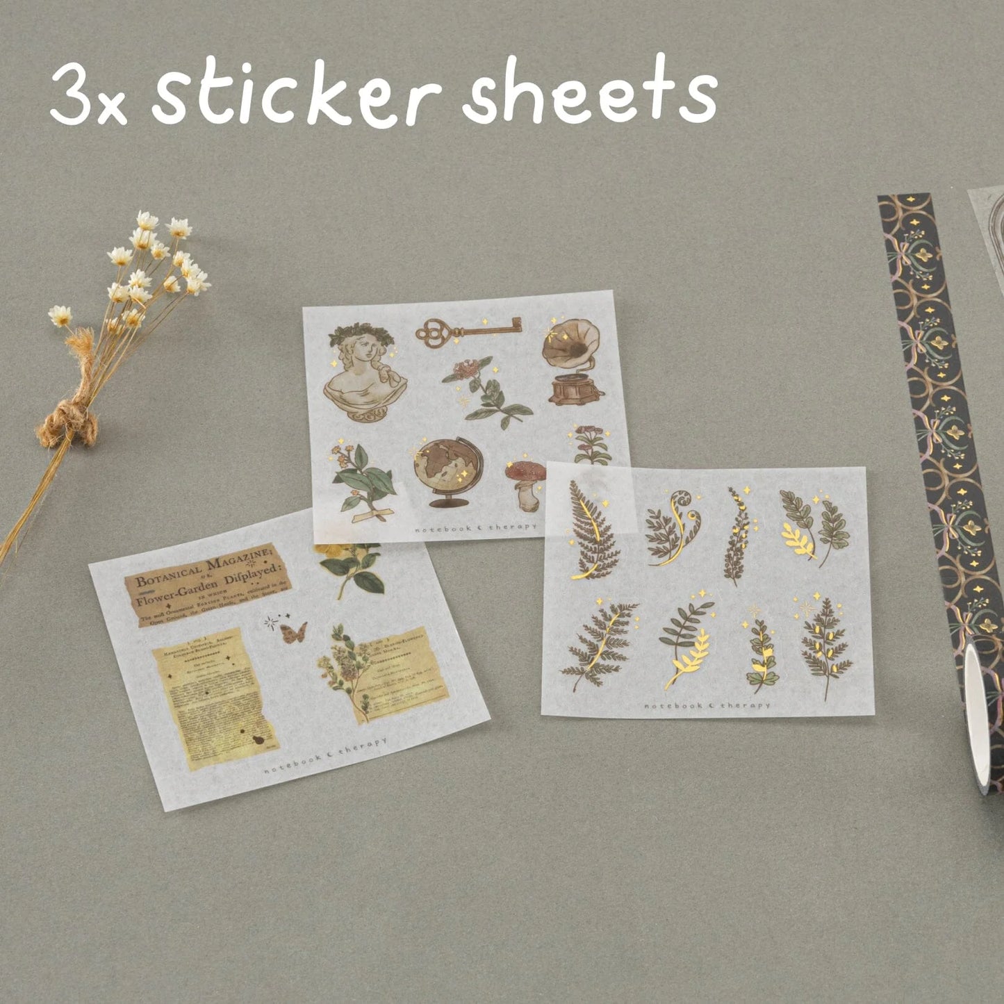 Tsuki ‘Whimsical Botanics’ Washi Tape Set ☾