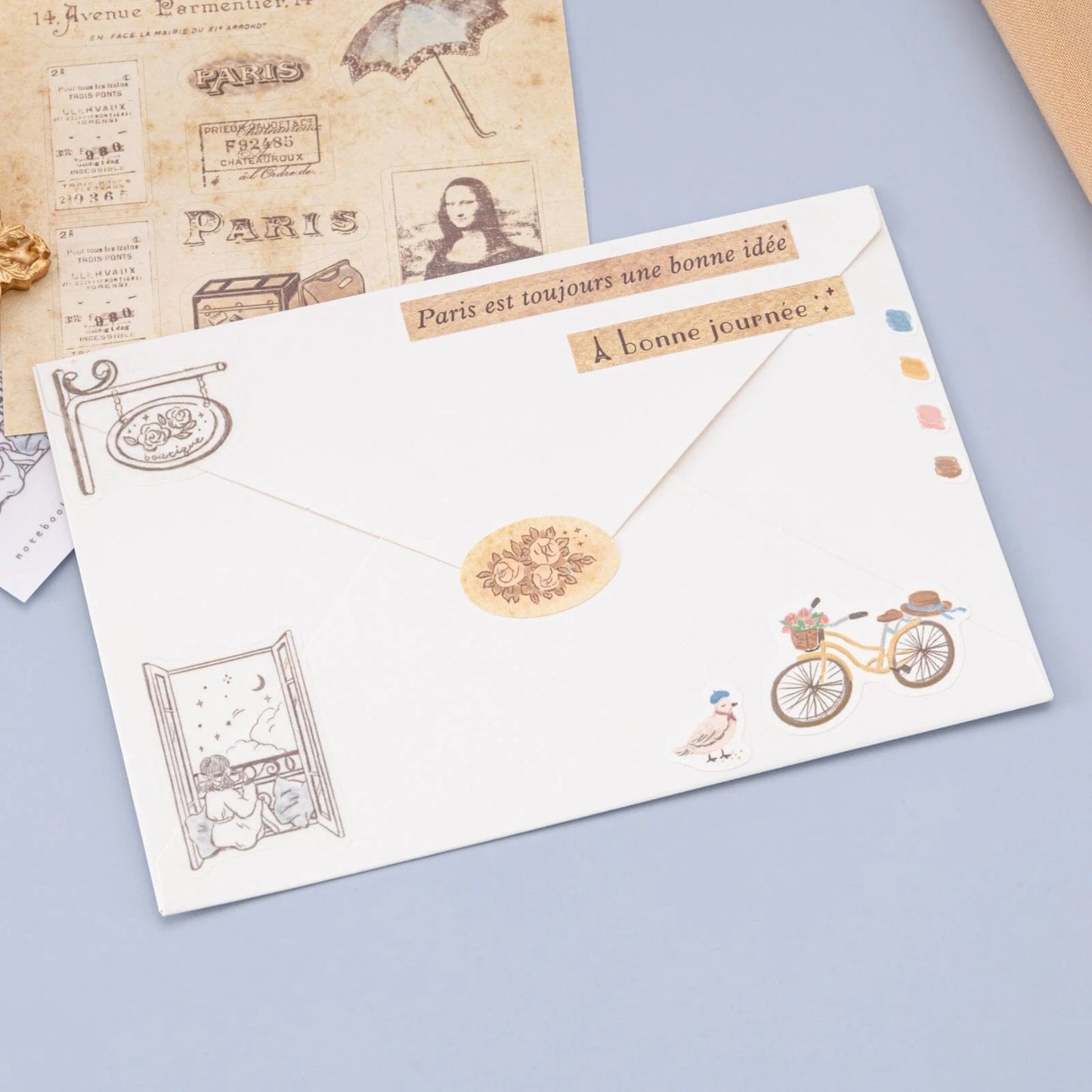 Tsuki ‘Journée à Paris’ Scrapbook Sticker Set ☾