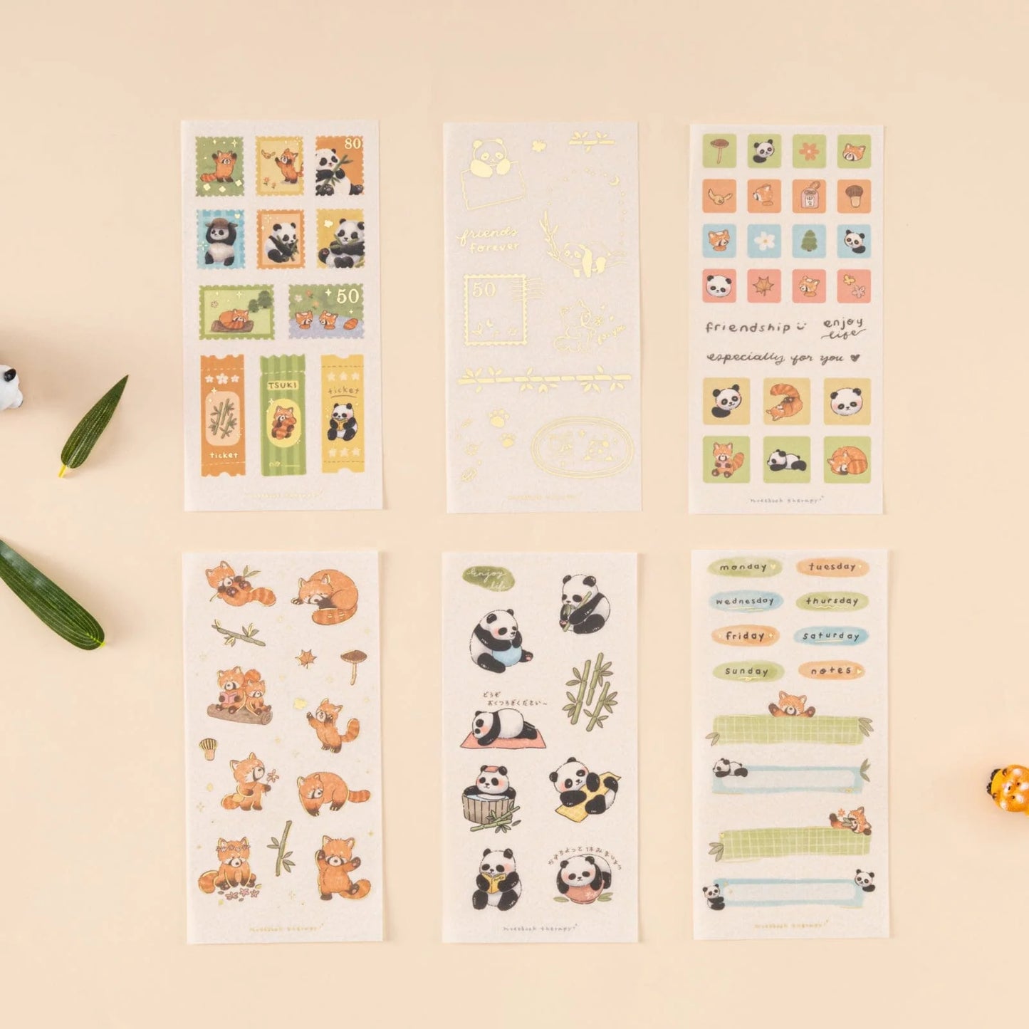 Tsuki ‘Panda Friends’ Sticker Set ☾