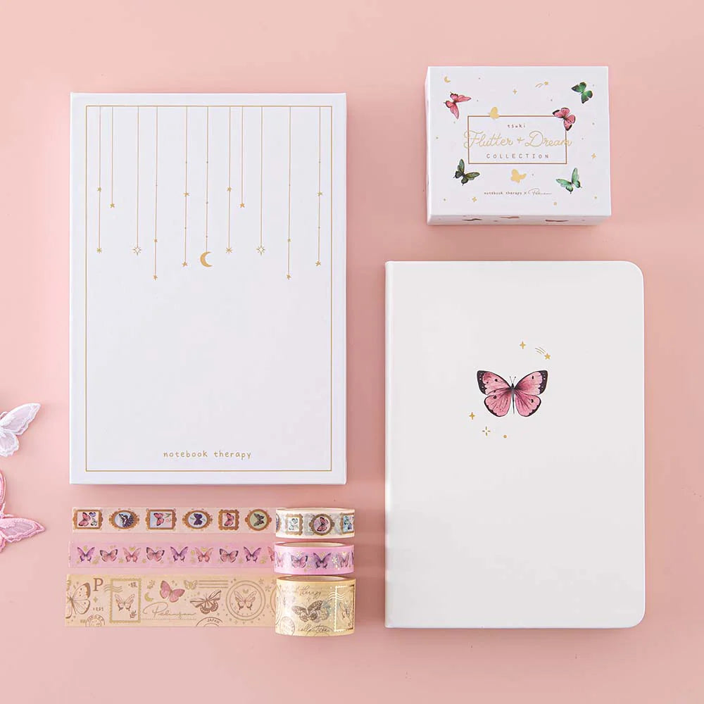 Tsuki Cloud White ‘Flutter + Dream’ Limited Edition Bullet Journal by Notebook Therapy x Pelinkan ☾