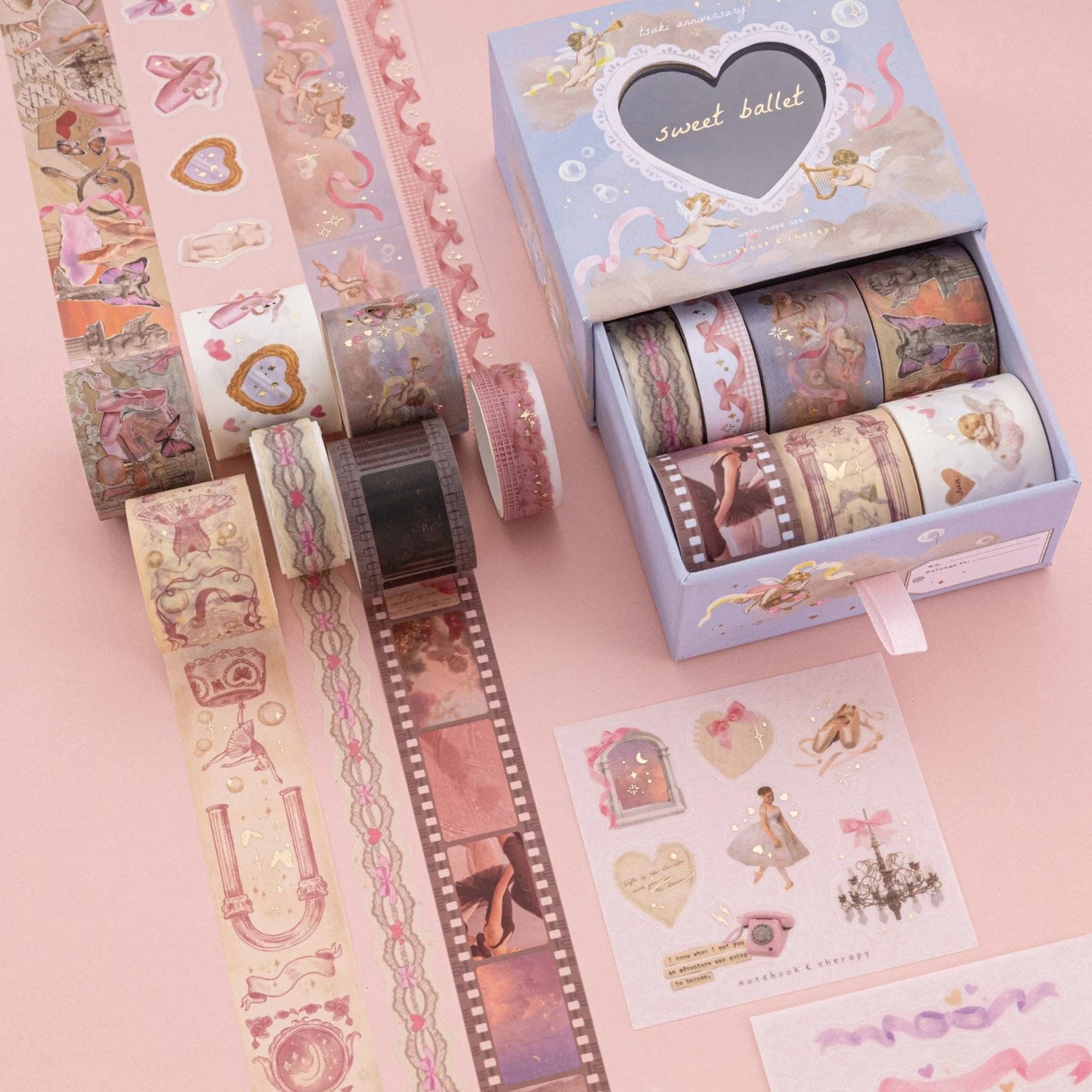 Tsuki ‘Sweet Ballet’ Washi Tape Set ☾