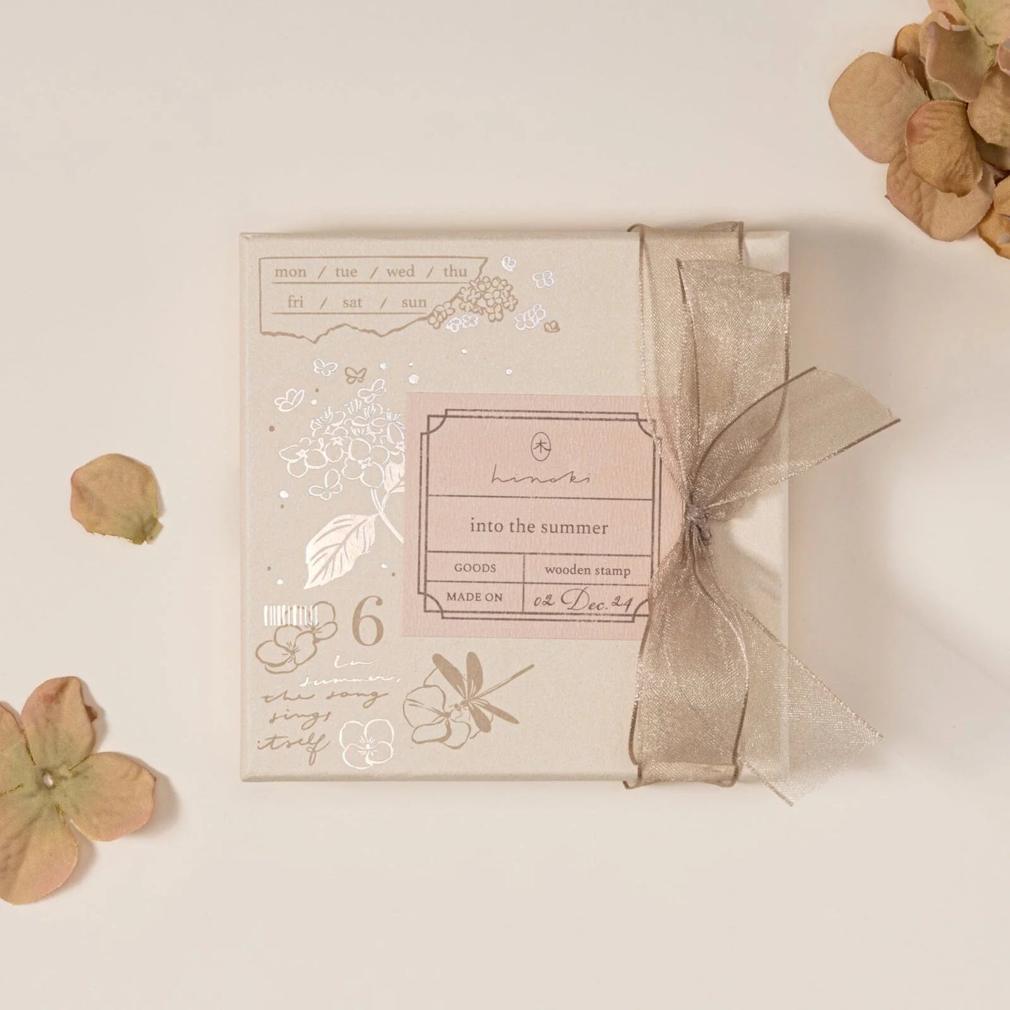 Hinoki - ‘Into the Summer’ Engraved Wooden Stamp Set
