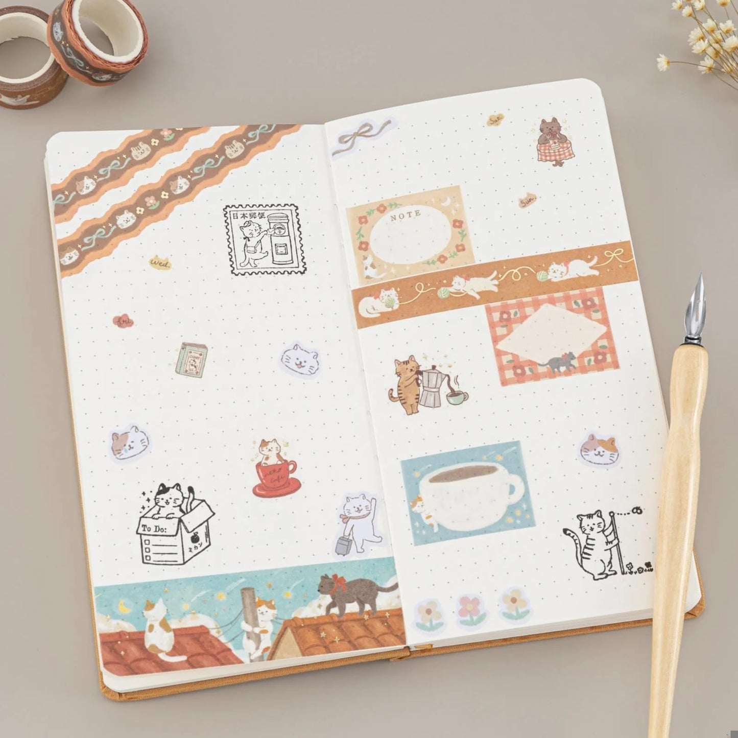 Tsuki ‘Neko Days’ Travel Notebook Gift Set ☾