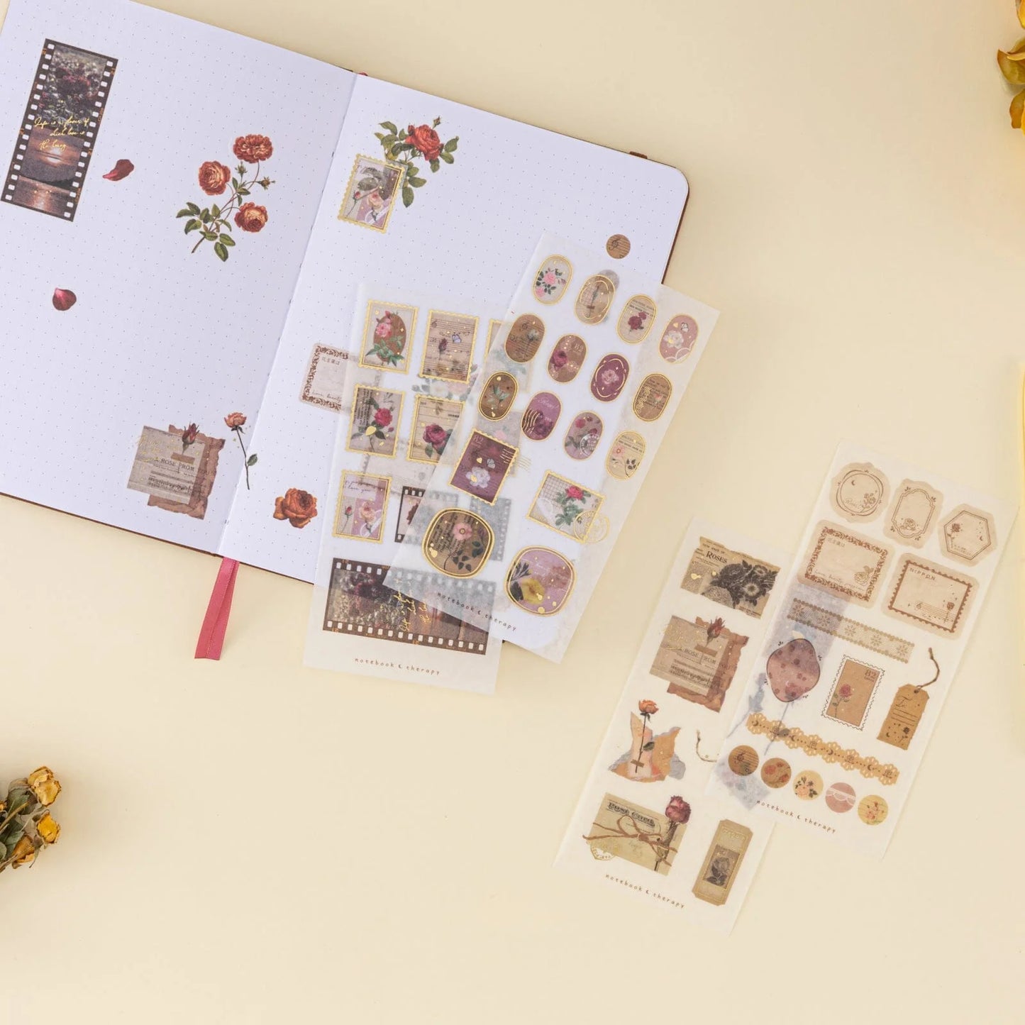 Tsuki ‘Vintage Rose’ Sticker Set ☾