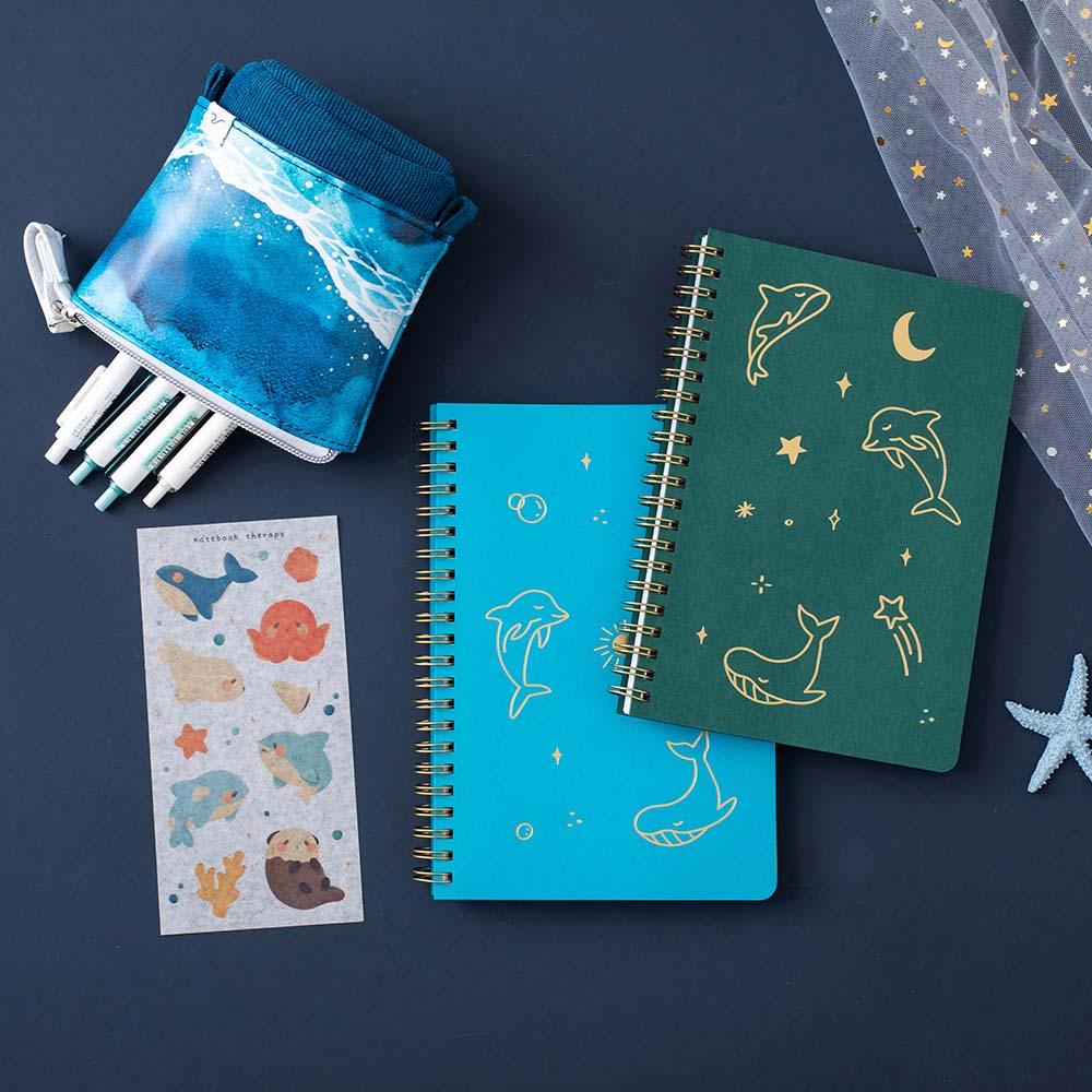Tsuki 'Ocean' Limited Edition Ring Bound Bullet Journal ☾