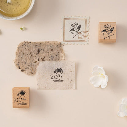 Hinoki - ‘Into the Tea Room' Wooden Stamps