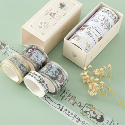 Tsuki ‘Happy Day’ Washi Tape Set by Notebook Therapy x Peppoko ☾
