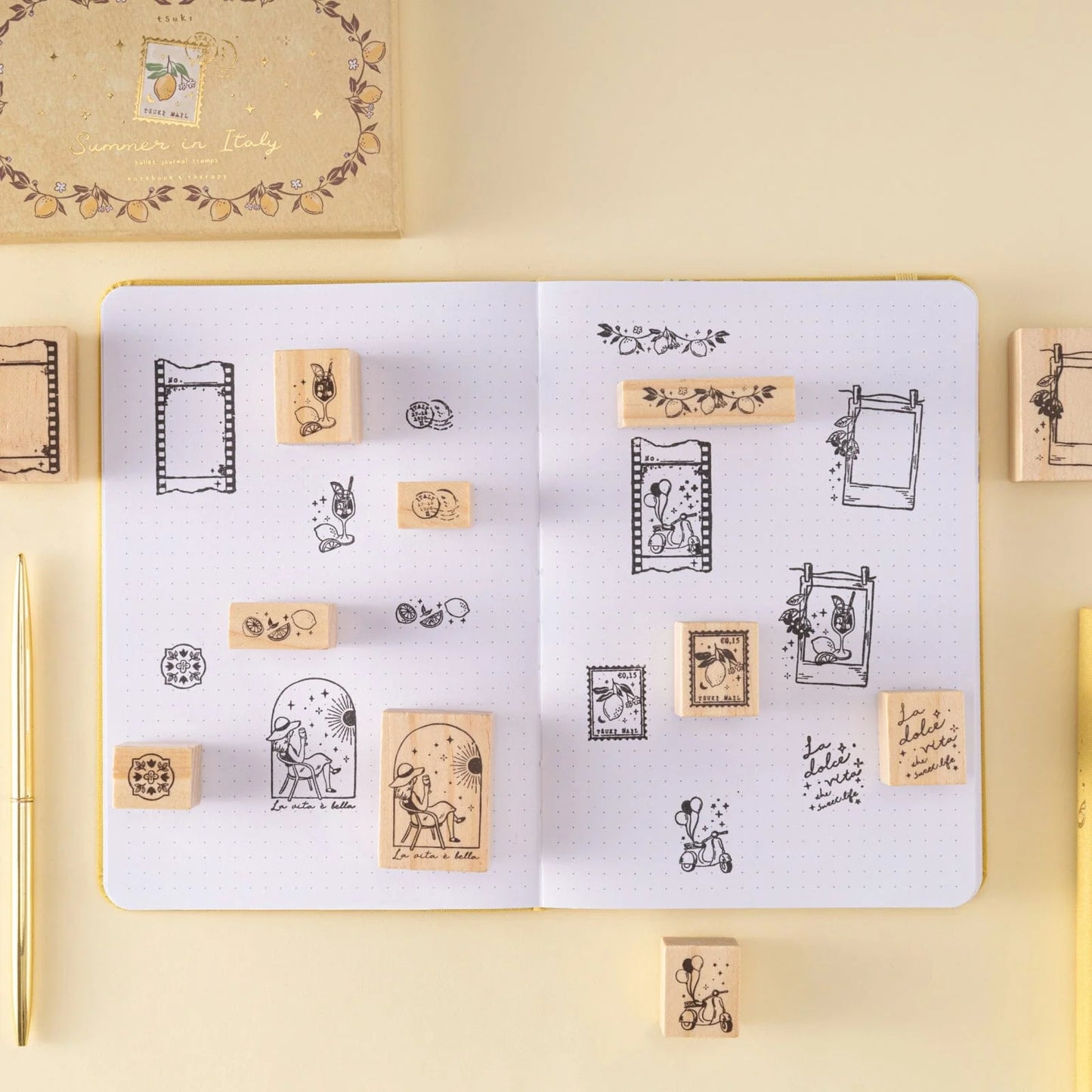 Tsuki ‘Summer in Italy’ Bullet Journal Stamp Set ☾