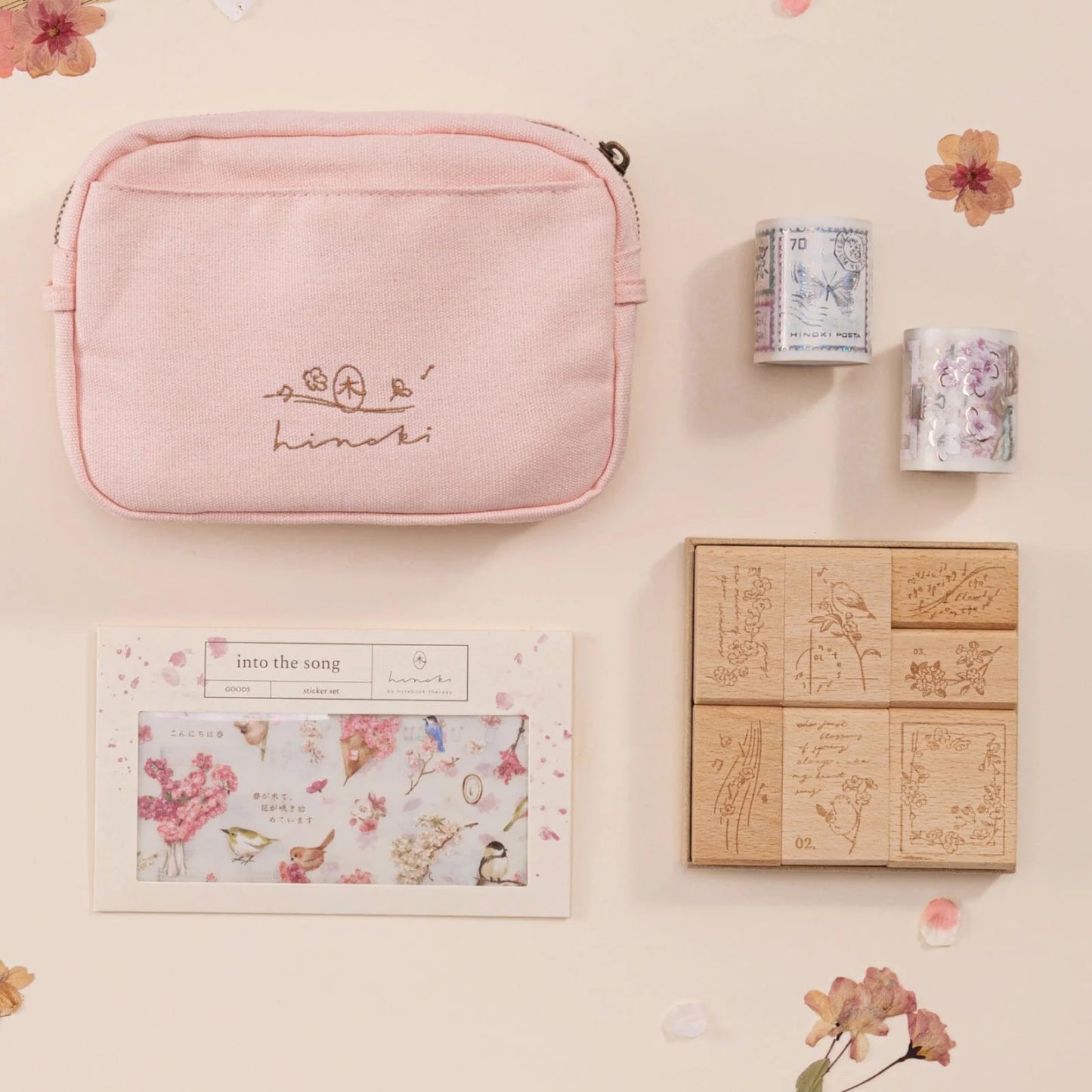 Hinoki - ‘Into the Song' Engraved Wooden Stamps Set