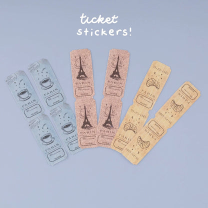 Tsuki ‘Journée à Paris’ Scrapbook Sticker Set ☾