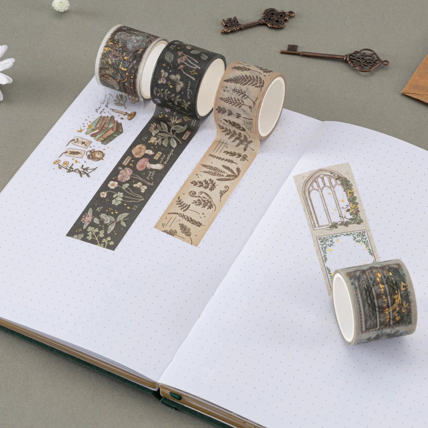 Tsuki ‘Whimsical Botanics’ Washi Tape Set ☾