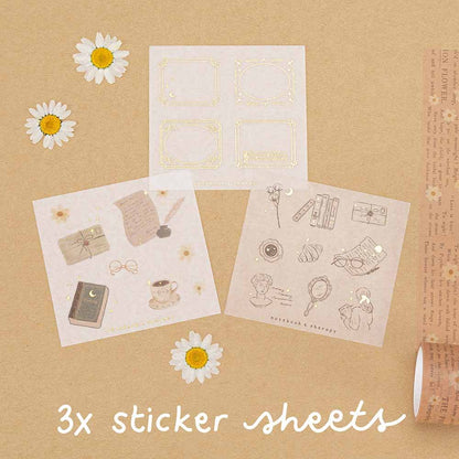 Tsuki ‘Light Academia’ Washi Tape Set ☾