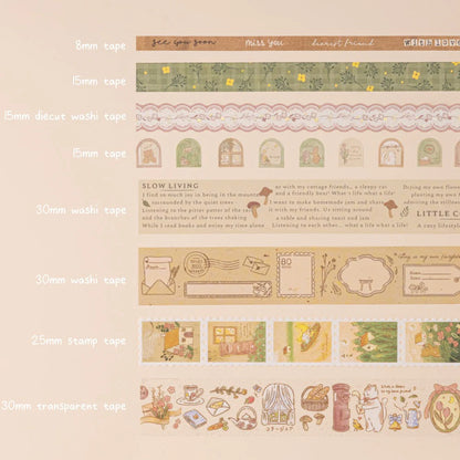 Tsuki ‘Cottage Friends’ Washi Tape Set ☾
