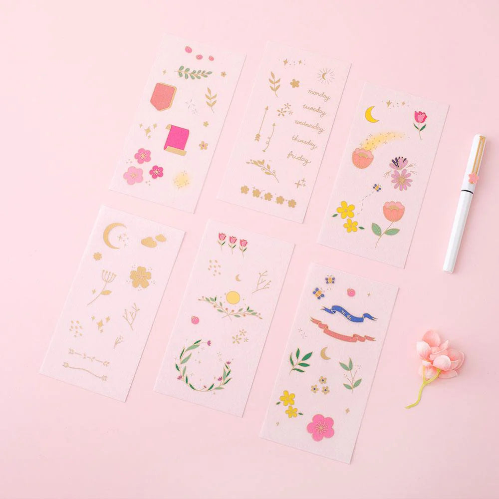 Tsuki 'Floral' Washi Tapes + Stickers Set ☾