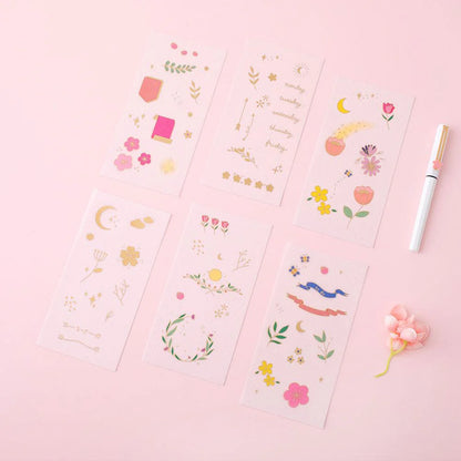 Tsuki 'Floral' Washi Tapes + Stickers Set ☾
