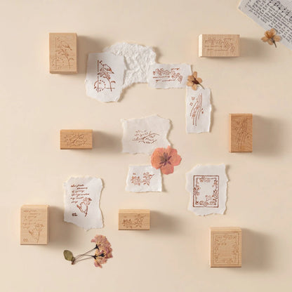 Hinoki - ‘Into the Song' Engraved Wooden Stamps Set