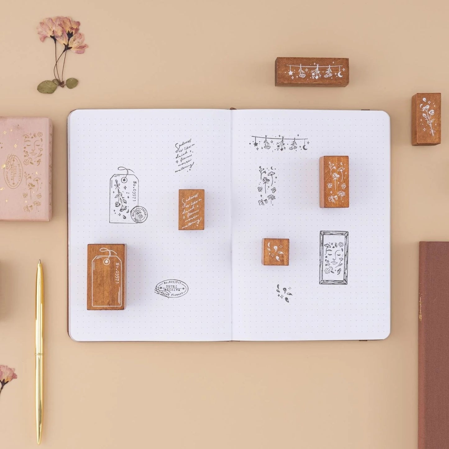 Tsuki ‘Dried Flowers’ Bullet Journal Stamp Set ☾