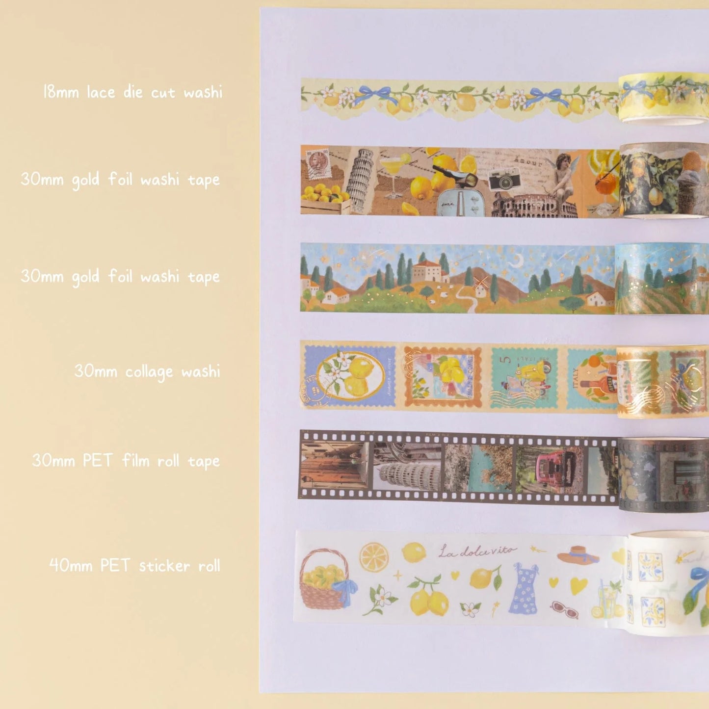 Tsuki ‘Summer in Italy’ Washi Tape Set ☾