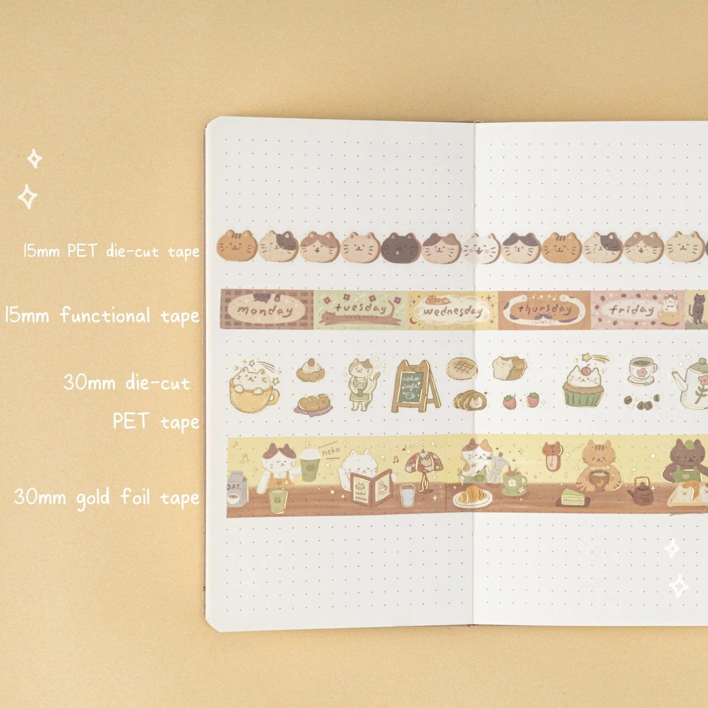 Tsuki ‘Neko Cafe’ Travel Notebook Gift Set ☾